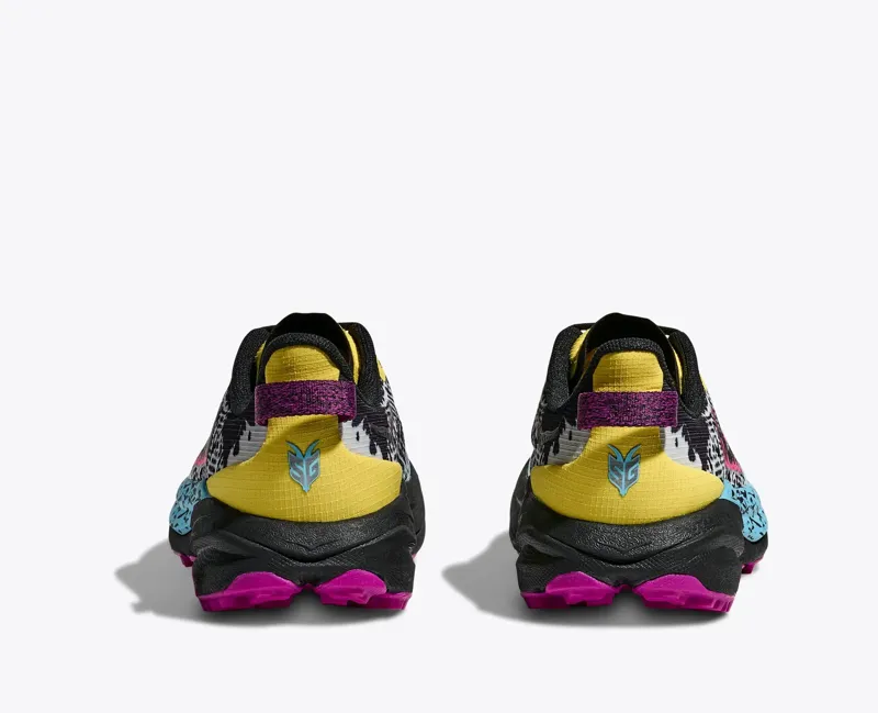 Hoka Speedgoat 6 Kids Trail Running Shoe in Electric Lemon/Black-5