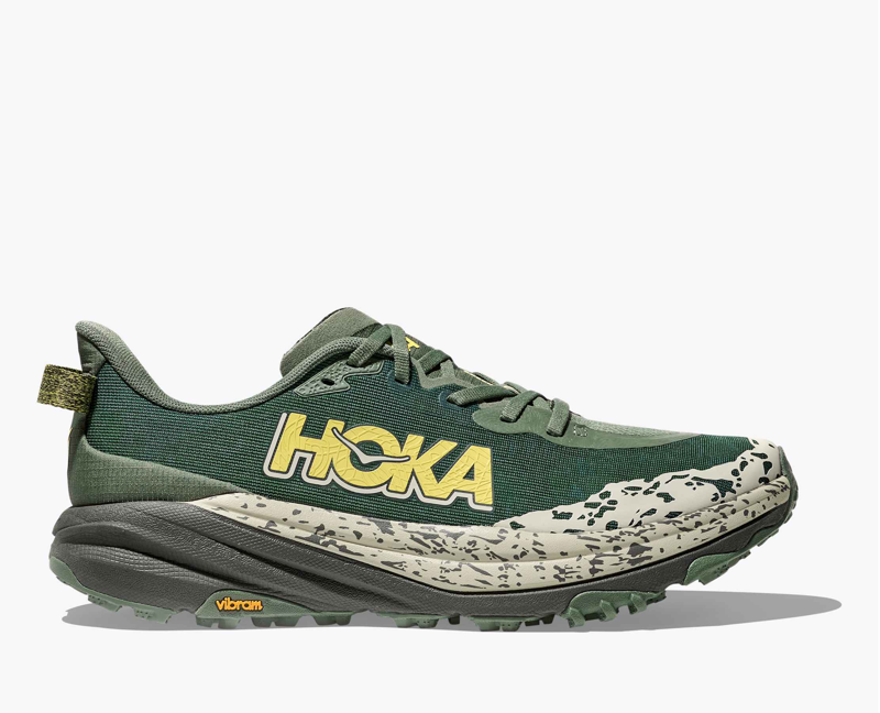 Hoka Speedgoat 6 Men's Trail Running Shoe in Fern/Asphalt Grey