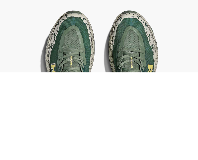 Hoka Speedgoat 6 Wide Men's Trail Running Shoe in Fern/Asphalt Grey-1