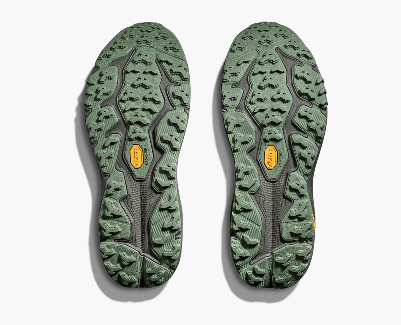 Hoka Speedgoat 6 Wide Men's Trail Running Shoe in Fern/Asphalt Grey-2