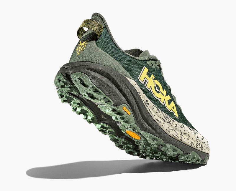Hoka Speedgoat 6 Wide Men's Trail Running Shoe in Fern/Asphalt Grey-4