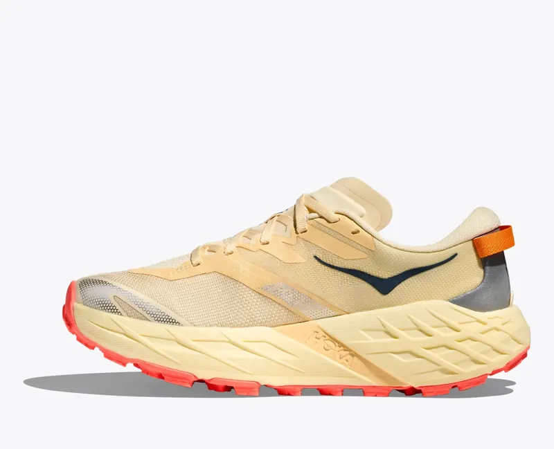 Hoka Speedgoat 7 Women's Trail Running Shoe in Vintage Yellow/Neon Flame-3