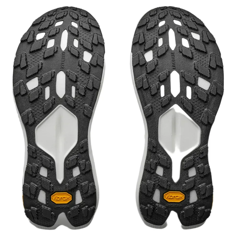 Hoka Tecton X 4 Women's Trail Running Shoe in Frost/Neon Tangerine-2