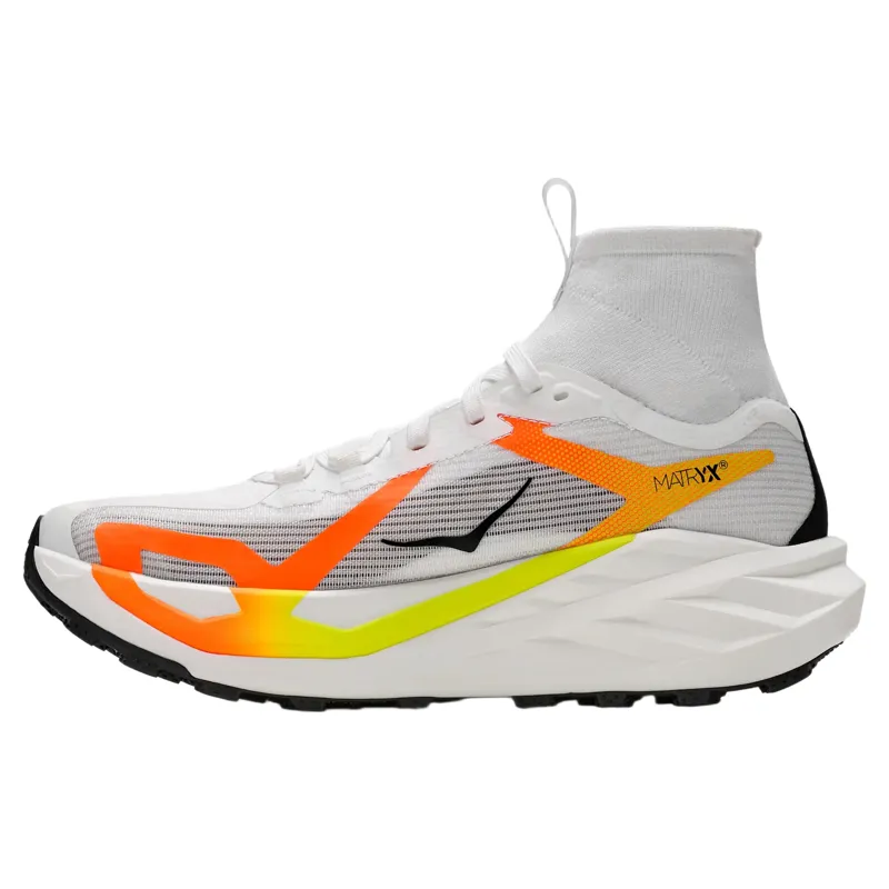 Hoka Tecton X 4 Women's Trail Running Shoe in Frost/Neon Tangerine-3
