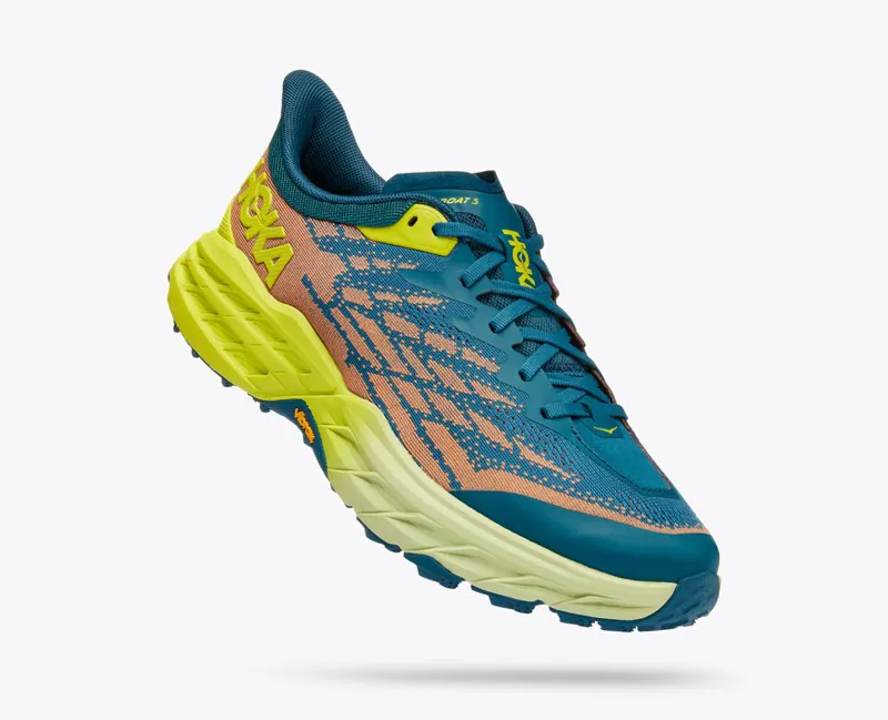HOKA Speedgoat 5 Men's Trail Running Shoe in Blue Coral/Evening Primrose-4