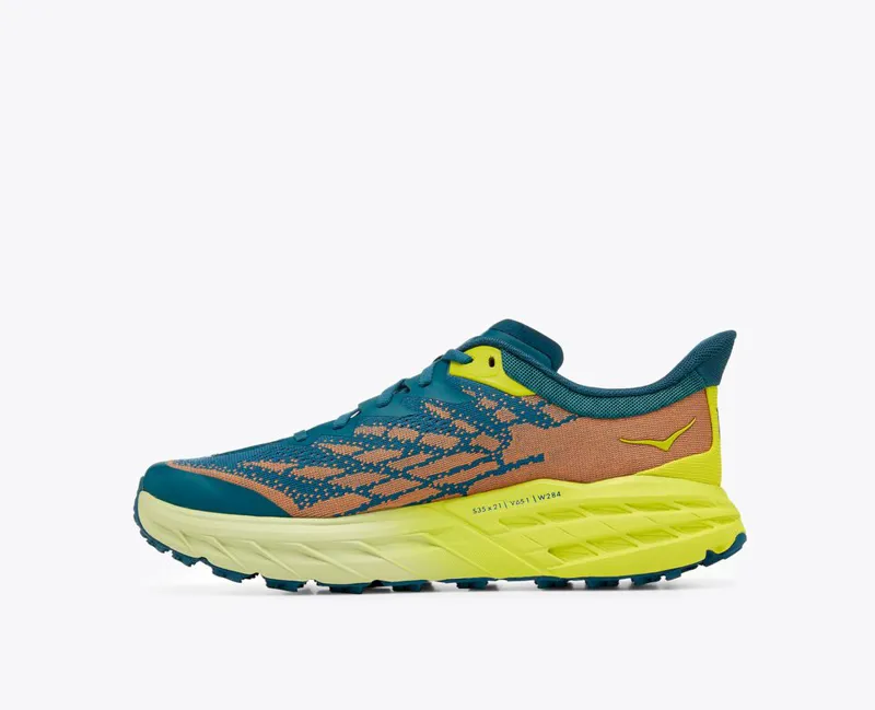 HOKA Speedgoat 5 Men's Trail Running Shoe in Blue Coral/Evening Primrose-3