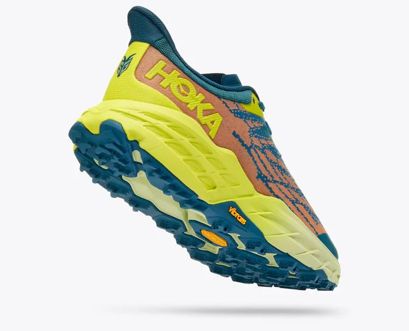 HOKA Speedgoat 5 WIDE Men's Trail Running Shoe in Blue Coral/Evening Primrose-5