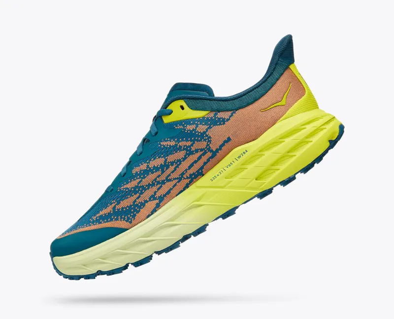 HOKA Speedgoat 5 WIDE Men's Trail Running Shoe in Blue Coral/Evening Primrose-6
