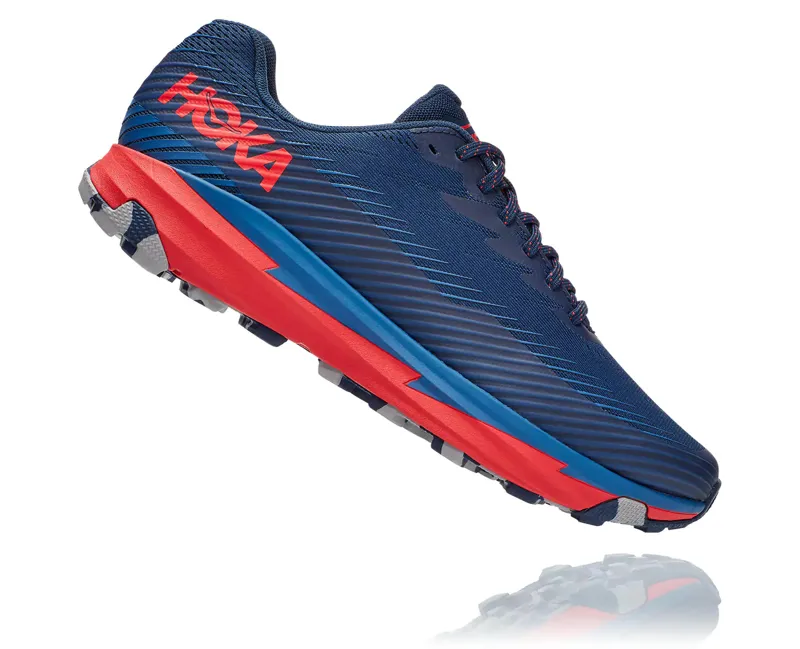 HOKA Torrent 2 Men's Trail Running Shoe in Moonlit Ocean/High Risk Red-5