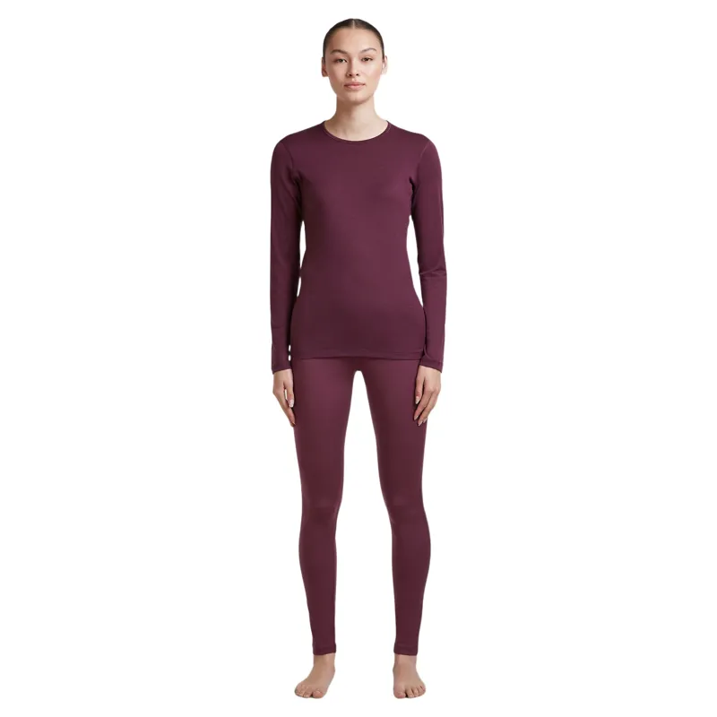 Icebreaker Women's 200 Oasis Long Sleeve Crewe in Dark Berry-2