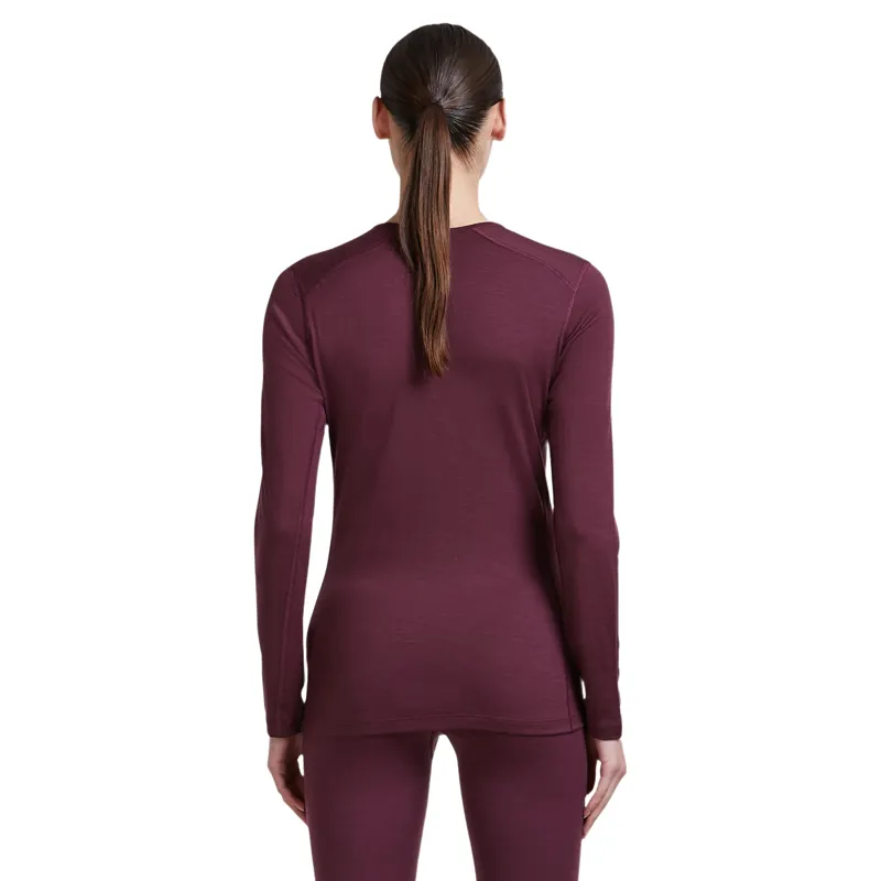 Icebreaker Women's 200 Oasis Long Sleeve Crewe in Dark Berry-1