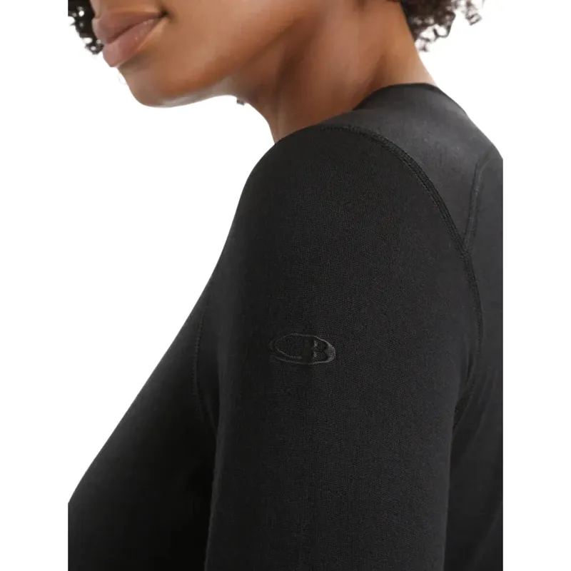 Icebreaker Merino 200 Oasis Women's Long Sleeve Crewe in Black-2