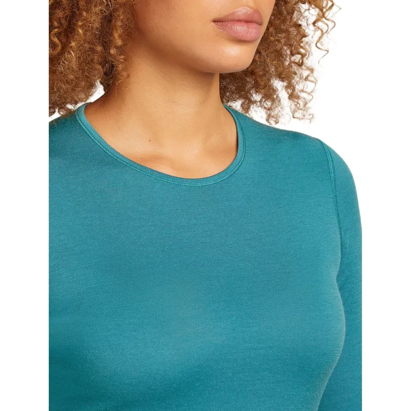 Icebreaker Merino 200 Oasis Women's Long Sleeve Crewe in Topaz-2