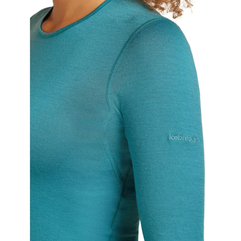 Icebreaker Merino 200 Oasis Women's Long Sleeve Crewe in Topaz-3