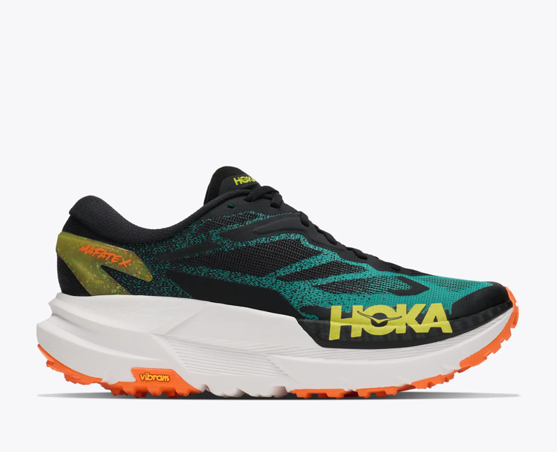 Hoka Mafate X Men's Trail Running Shoe in Black/Electric Aqua 