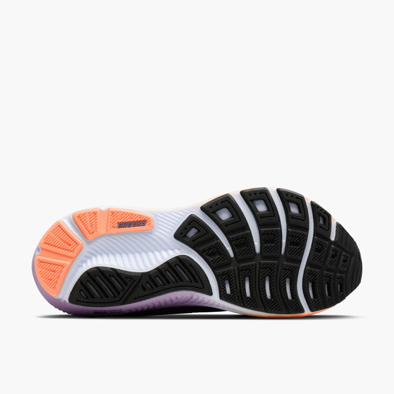 Brooks Ghost 18 Women's Road Running Shoe in Black/Mulled Grape/Peach-1