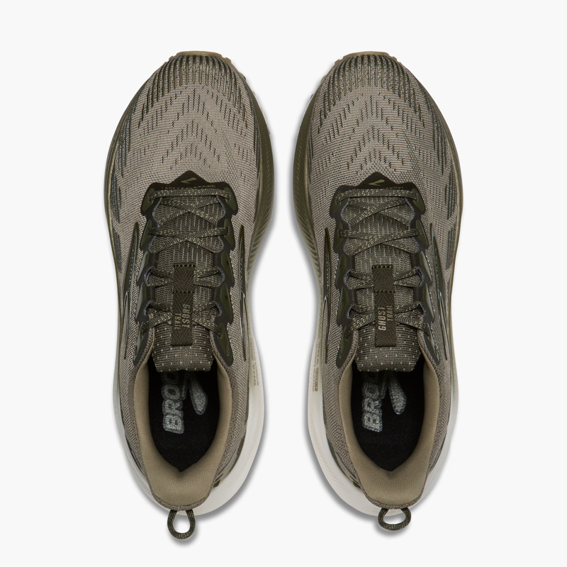 Brooks Ghost Trail Men's Trail Running Shoe in Olive/Olive/Metallic-2