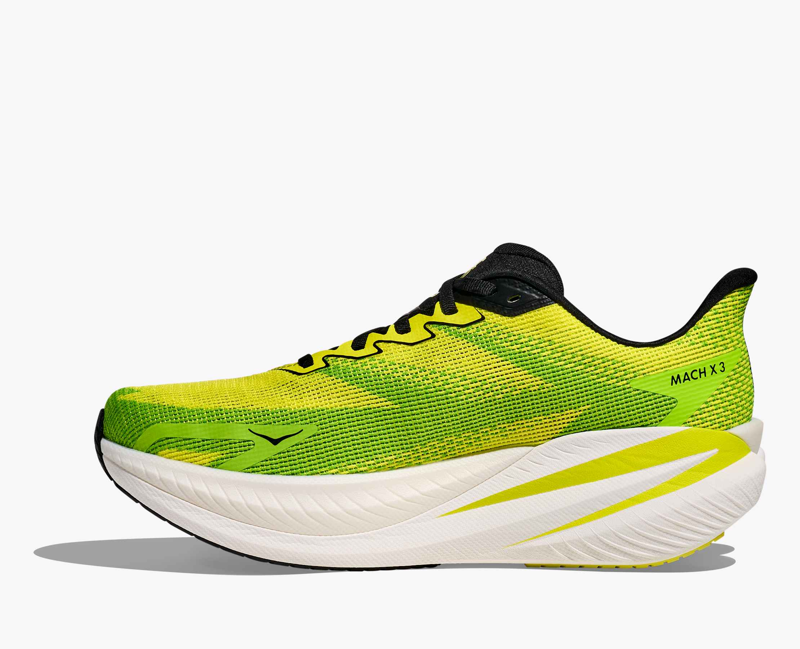 Hoka Mach X 3 Men's Road Running Shoe in Neon Hoka Citrus/Neon Lime-3
