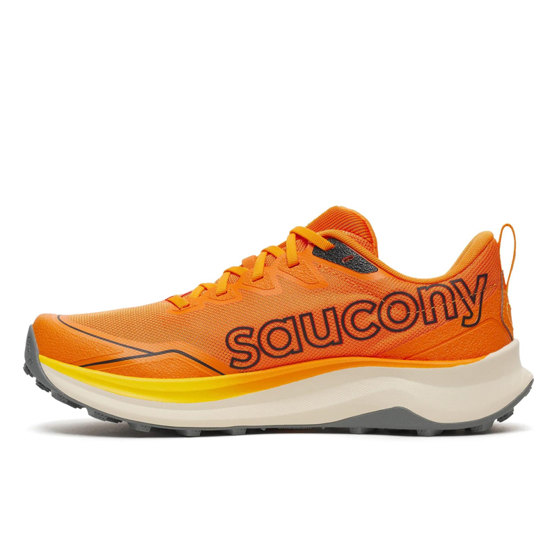 Saucony Peregrine 16 Men's Trail Running Shoe in Fuego/Cyber Orange-3