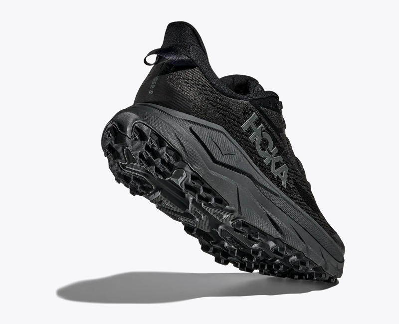 Hoka Challenger 8 Wide Women's Trail Running Shoe in Black/Outer Orbit-4