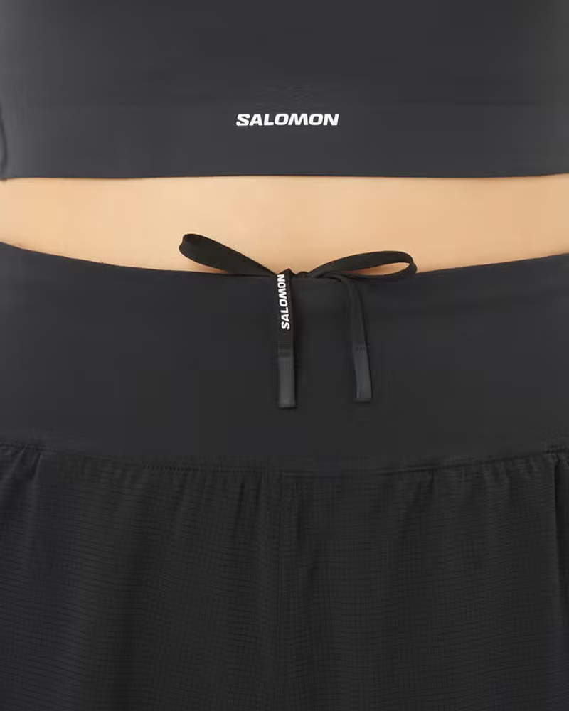 Salomon Sense Aero Stow 4 inch Women's Running Short in Deep Black-2