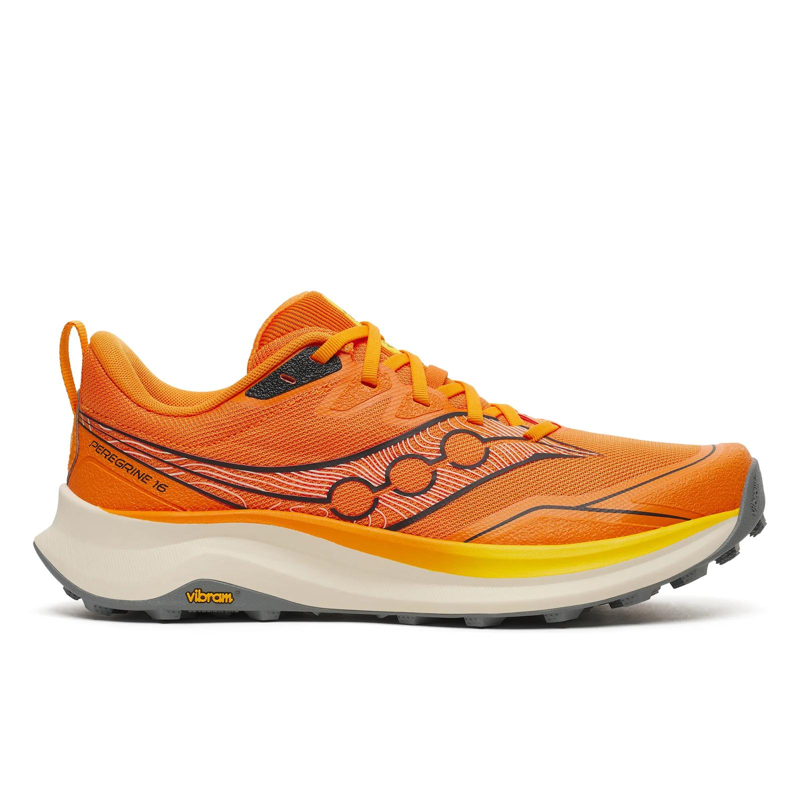 Saucony Peregrine 16 Men's Trail Running Shoe in Fuego/Cyber Orange