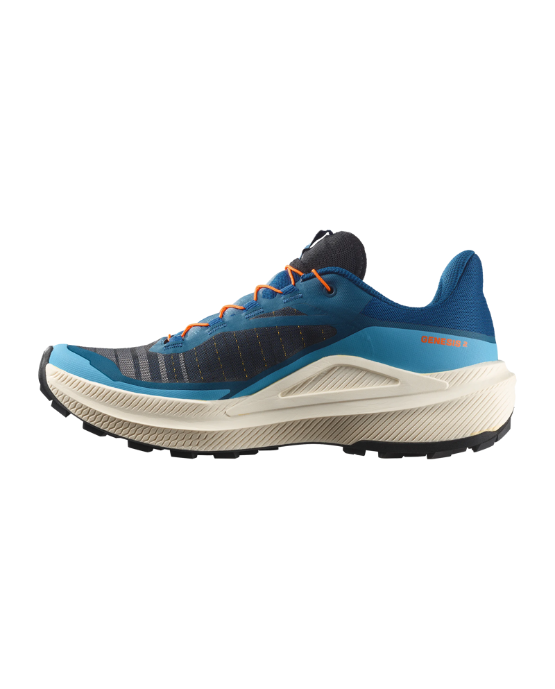 Salomon Genesis 2 Men's Trail Running Shoe in Gibraltar Sea/Vanilla Ice/Dragon Fire-3