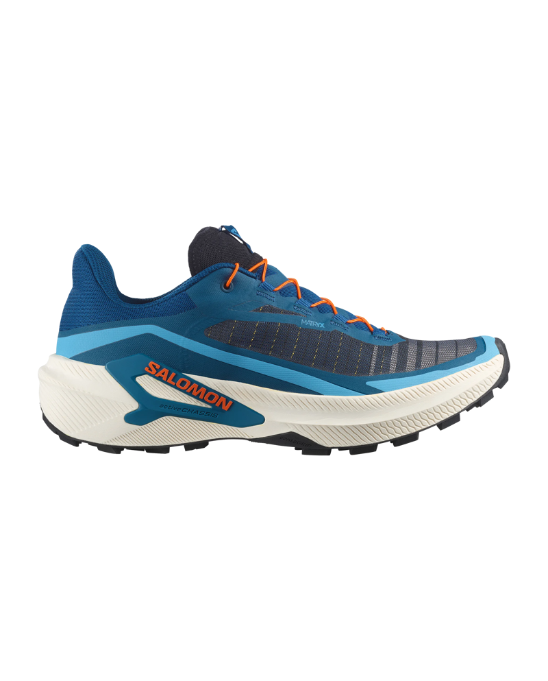 Salomon Genesis 2 Men's Trail Running Shoe in Gibraltar Sea/Vanilla Ice/Dragon Fire