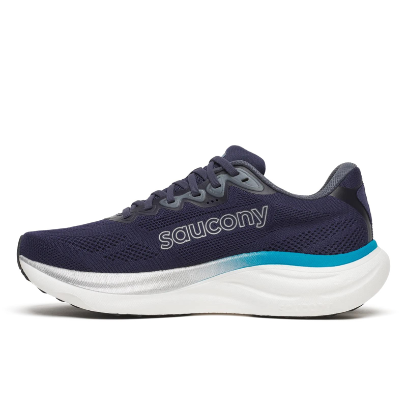 Saucony Ride 19 Men's Road Running Shoe in Naval/Cobalt-3