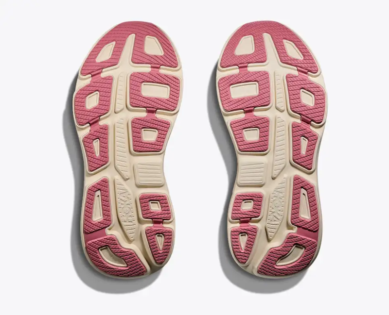 Hoka Bondi 9 Women's Wide Road Running Shoe in Lingonberry/Cranberry-2