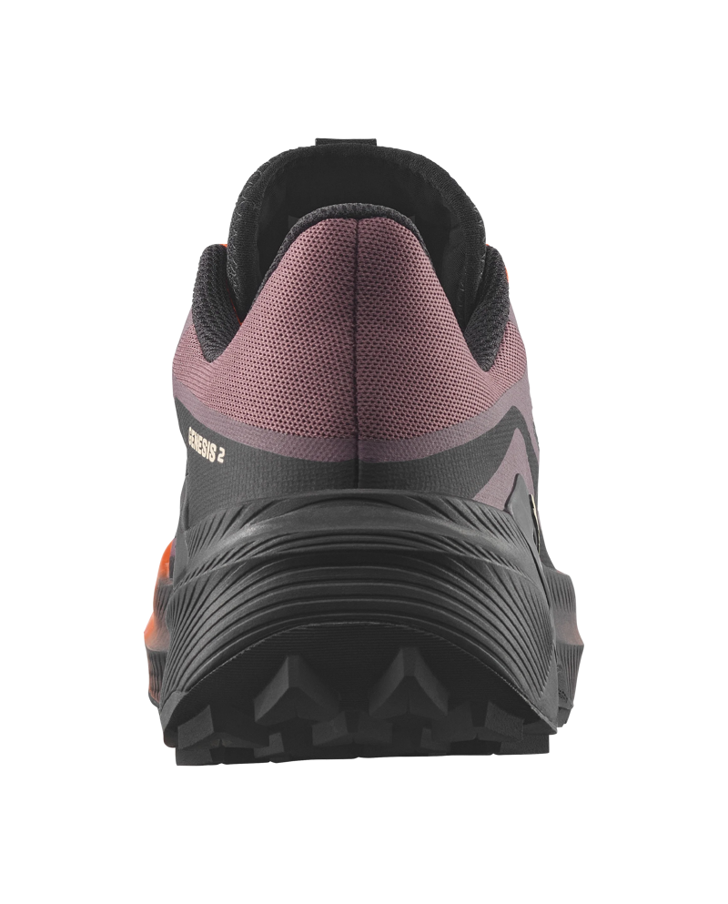 Salomon Genesis 2 Women's Trail Running Shoes in Huckleberry/Black/Red Orange-5