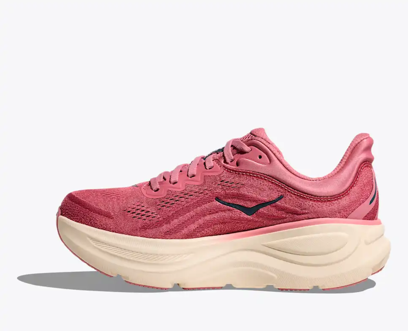 Hoka Bondi 9 Women's Wide Road Running Shoe in Lingonberry/Cranberry-3