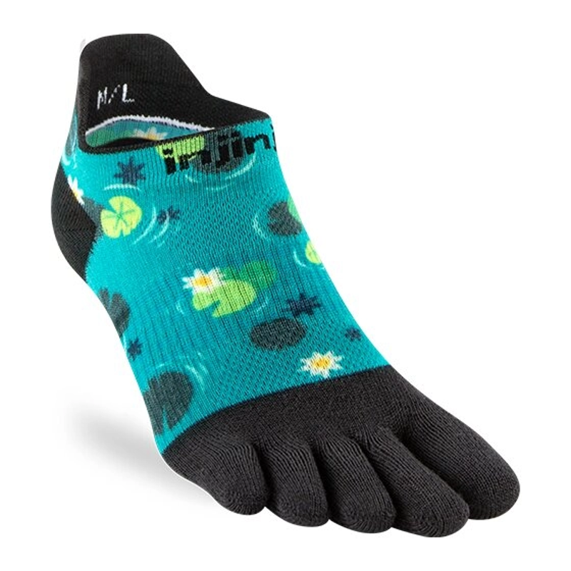 Injinji Artist Design Women's No-Show Socks in Lilypad