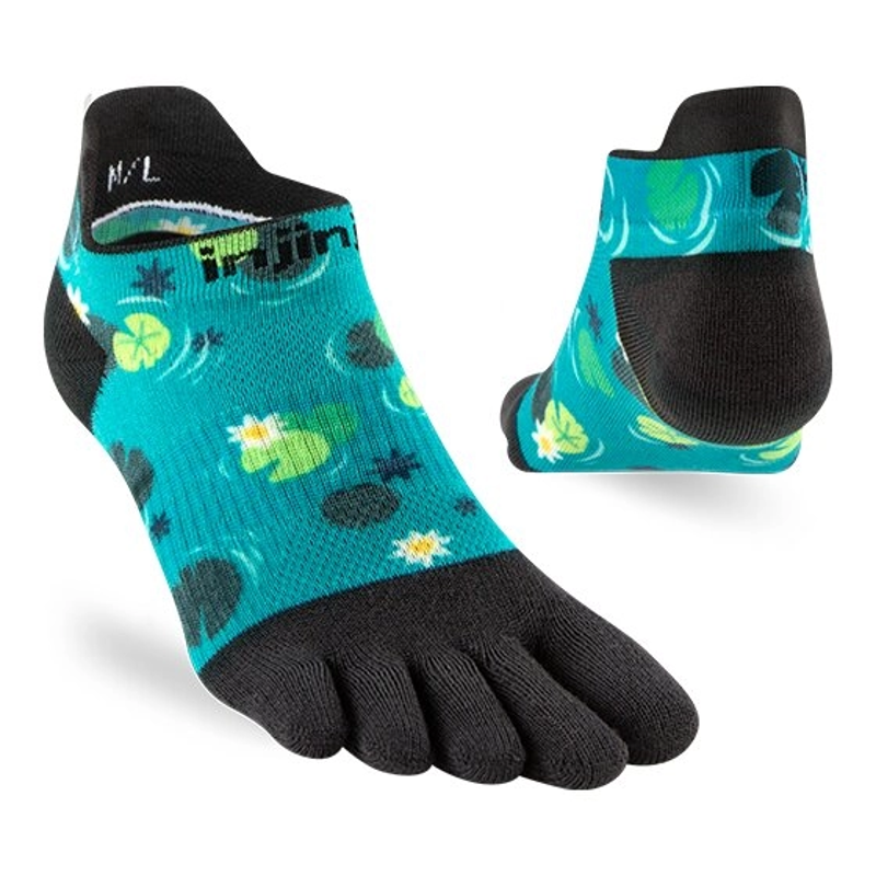 Injinji Artist Design Women's No-Show Socks in Lilypad-1