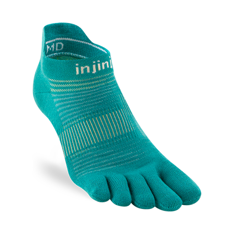 Injinji Run Lightweight No-Show Socks in Atlantis-1
