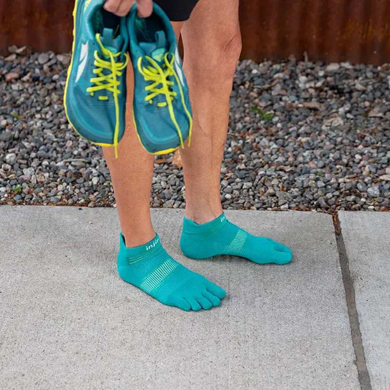 Injinji Run Lightweight No-Show Socks in Atlantis-2