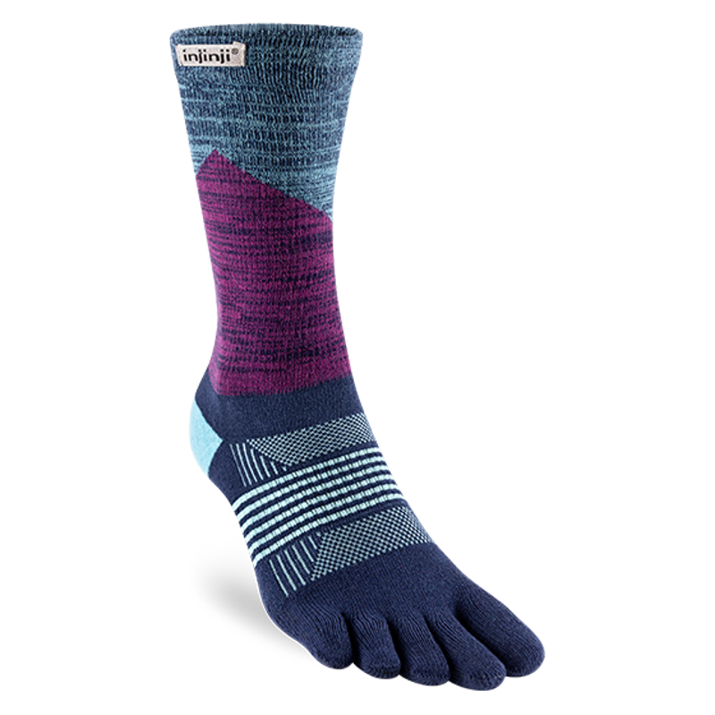 Injinji Trail Midweight Crew Women's Running Sock in Twilight-1