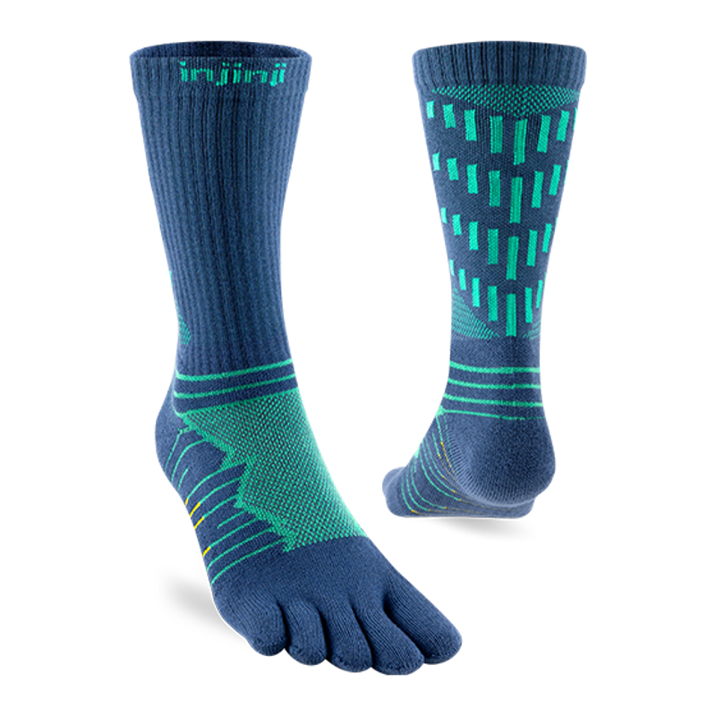 Injinji Ultra Run Crew Socks in Poseidon