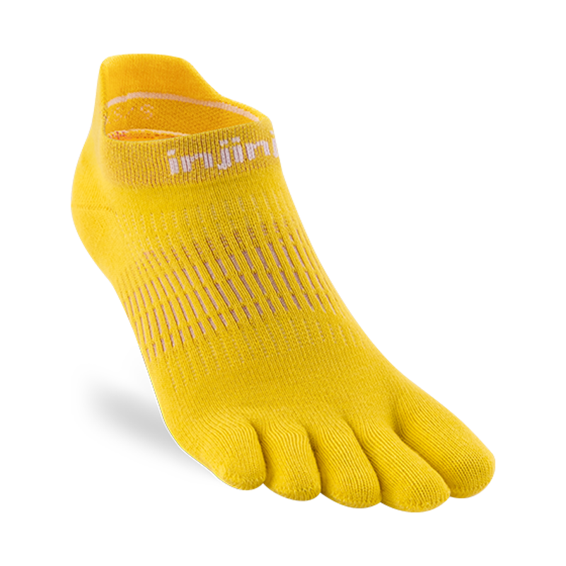 Injinji Women's Run Lightweight No-Show Socks in Lemon-1