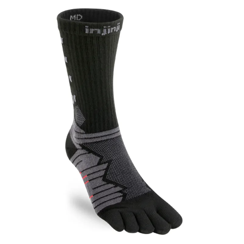 Injinji Ultra Run Crew Socks in Obsidian
