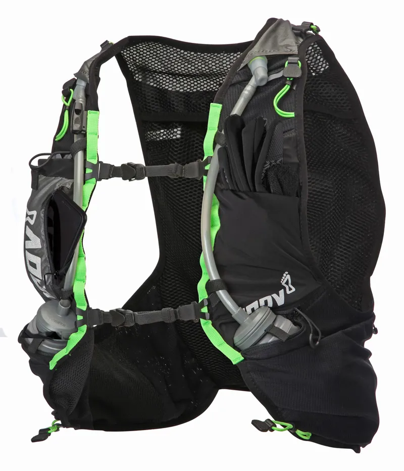 Inov8 Race Ultra Pro 5 Vest Running Pack in Black/Green-2
