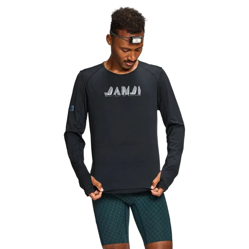 Janji Men's Run All Day Long Sleeve T-shirt in Ruins Hi-Vis Midnight