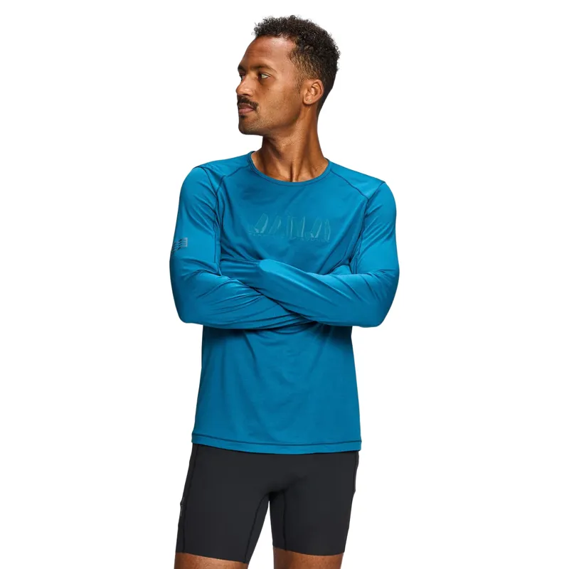 Janji Men's Run All Day Long Sleeve T-shirt in Ruins Tidal