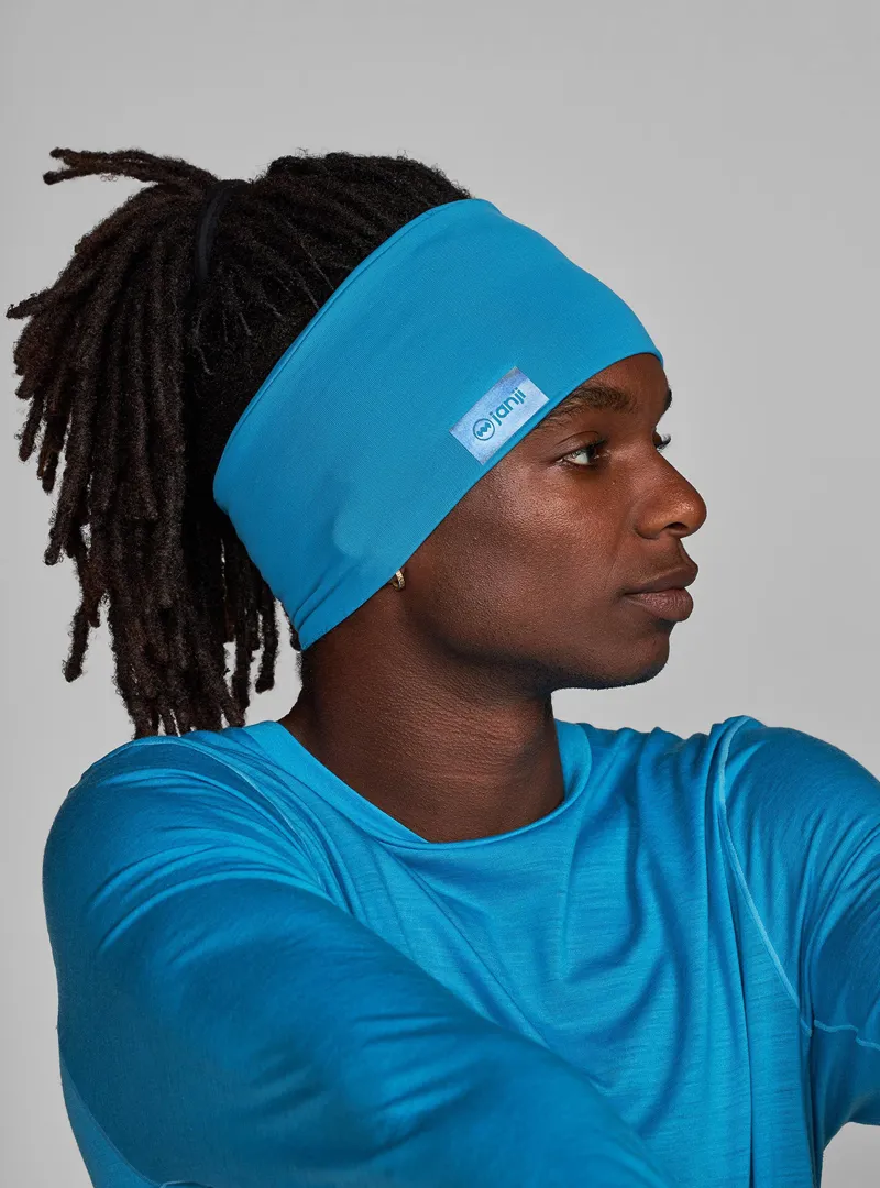 Janji Revo Merino Headband in Bluebird-1