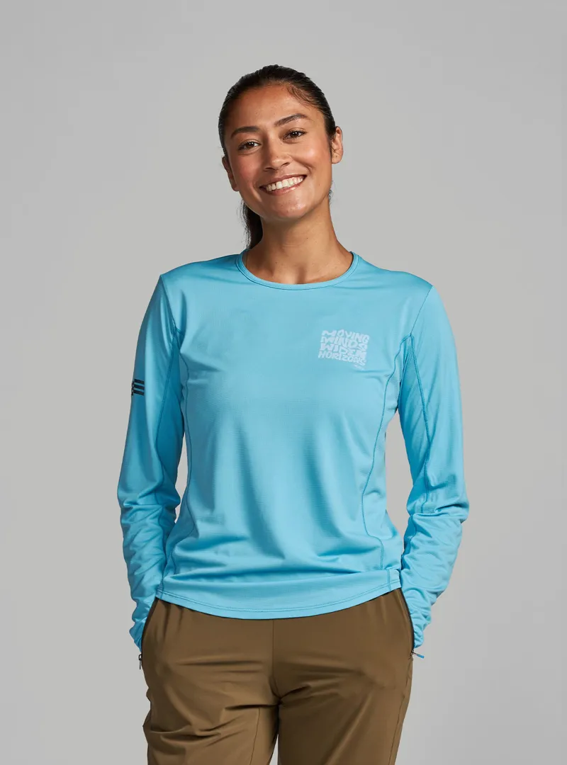 Janji Run All Day Long Sleeve Women's Running Top in Skybird-2