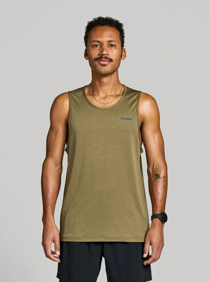 Janji Run All Day Men's Running Tank in Conifer-1