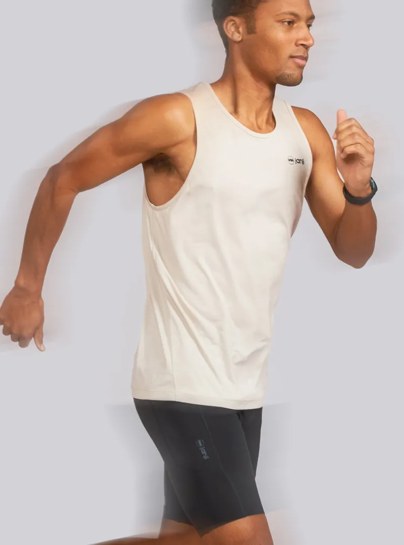 Janji Run All Day Men's Tank Running Top in Sandstorm-3