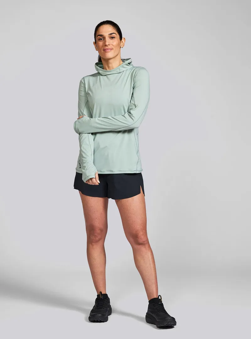 Janji Women's Sunchaser 50 Hooded Long Sleeve in Thistle-2