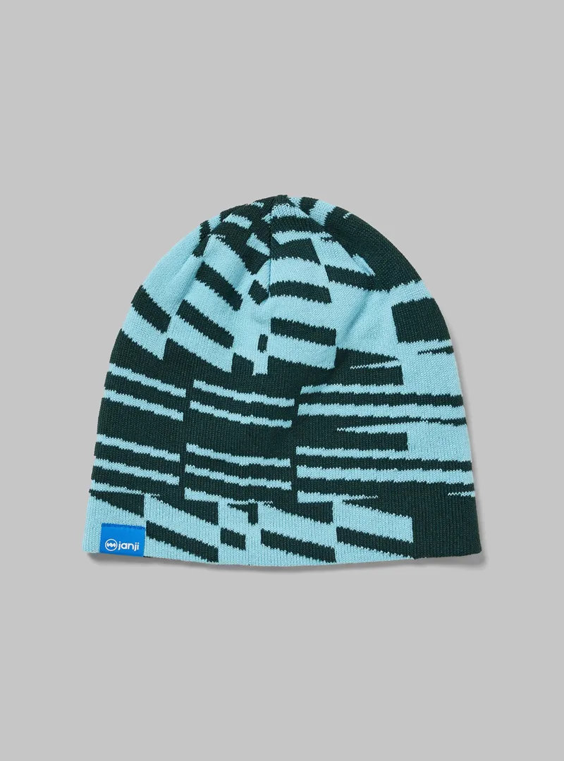 Janji Wavelength Jacquard Beanie in Blue Spruce