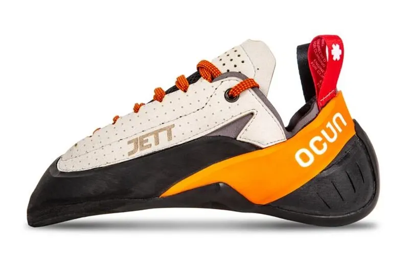 Ocun Jett LU Unisex Climbing Shoe in Grey/Orange -3